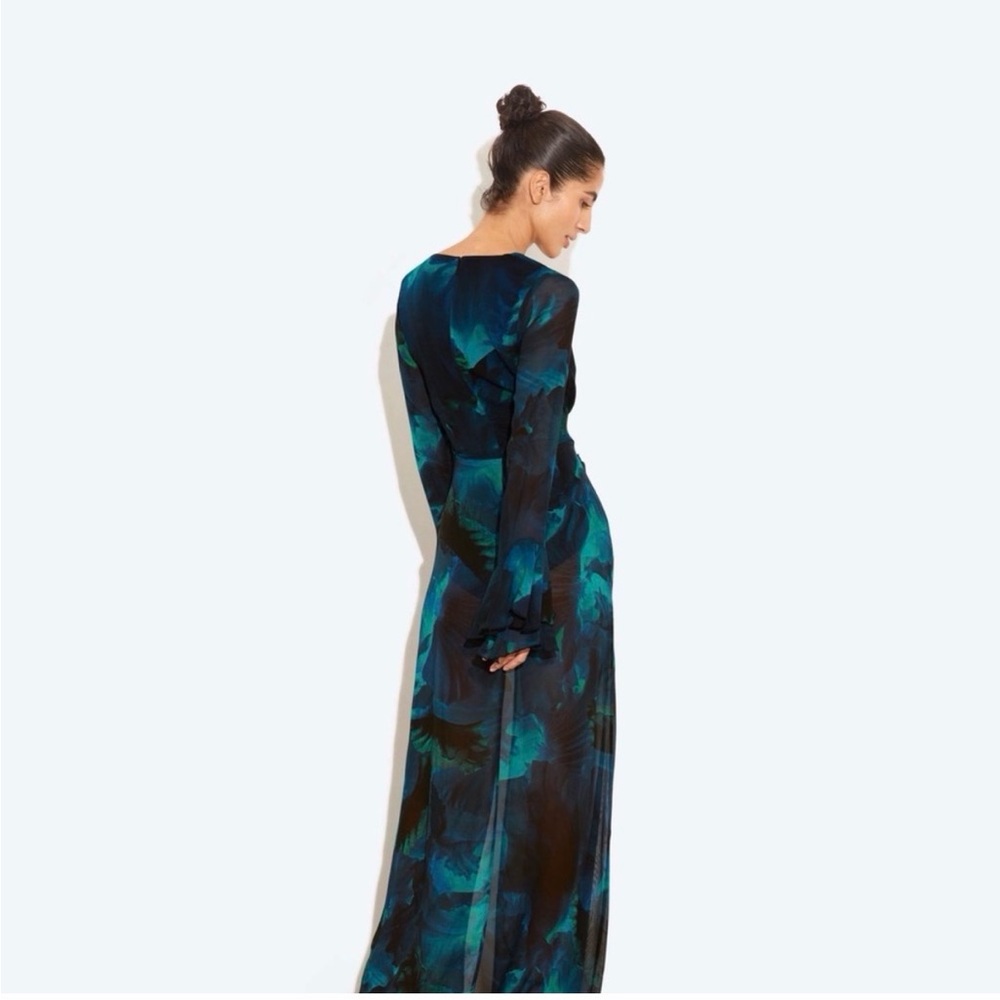 Rat & Boa Fiorella Midnight Blue and Emerald Long Sleeve Dress - Picture 4 of 11